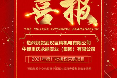 热烈祝贺918博天堂中标重庆永能实业（集团）有限公司2021年第11批授权采购项目